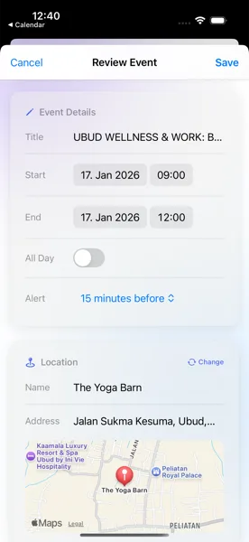 Review extracted event