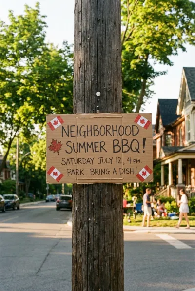 Neighborhood BBQ sign