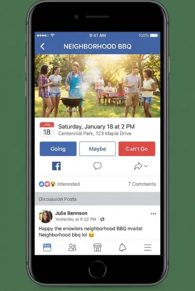 Facebook event invite